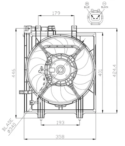 Ventilator radiator potrivit SUBARU FORESTER 2.5 04.18