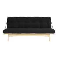 Canapea variabilă cu tapițerie din catifea reiată Karup Design Folk Raw/Charcoal