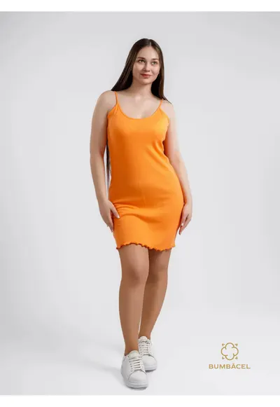 Camasa de noapte pe bretele - din bumbac - pentru dame