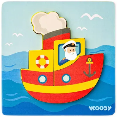 Puzzle din lemn Woody - Vapor, 5 piese