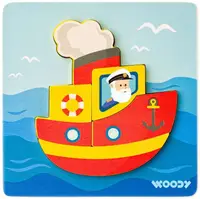 Puzzle din lemn Woody - Vapor, 5 piese