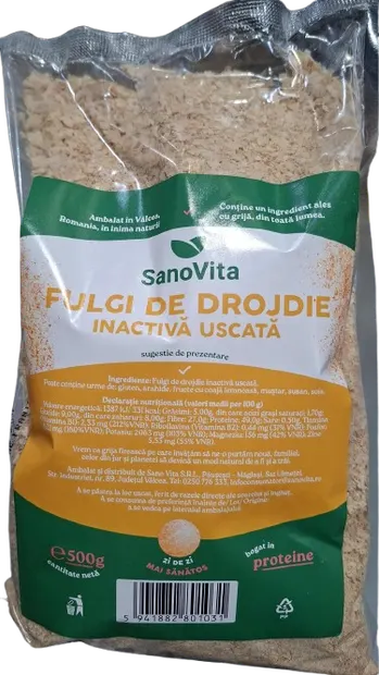 Fulgi de drojdie uscata, 500g, SanoVita