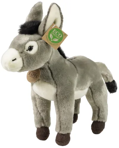 Jucărie de pluș Rappa Eco Friends - Donkey, în picioare, 24 cm