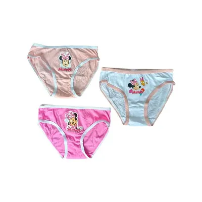 Set 3 perechi chiloți fete, multicolor, 100% bumbac, Happy, Minnie Mouse