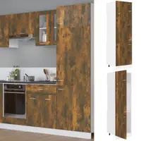 vidaXL Dulap de frigider “Lyon”, stejar fumuriu, 60x57x207 cm