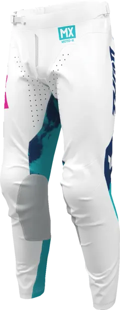 Pantaloni atv cross Thor Launchmode Bleach, culoare alb turcoaz, marime 40