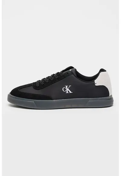 Pantofi sport low-cut cu monograma - Negru