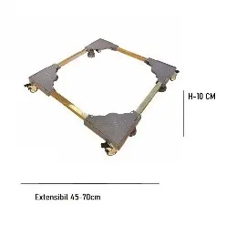 Suport pentru masina de spalat/ frigider/ aragaz, reglabil, 45-70 x 10 cm, 4 roti cu mecanism de blocare engros