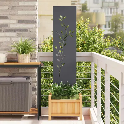vidaXL Ecran de intimitate pentru grădină Floral Antracit 32 x 140 cm
