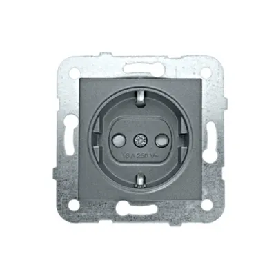 Insert priză 16A cu protecţie copii, cl. elastice, antracit