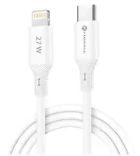Cablu Forcell – F-Energy C346, USB-C/Lightning, 27W, 1 m, alb