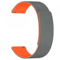 Curea Techsuit W074 pentru Huawei Watch / Garmin Watch Series, 18mm, Gri Portocalie