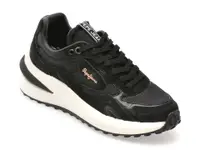 Pantofi sport PEPE JEANS negri, LS60035, din material textil si piele naturala