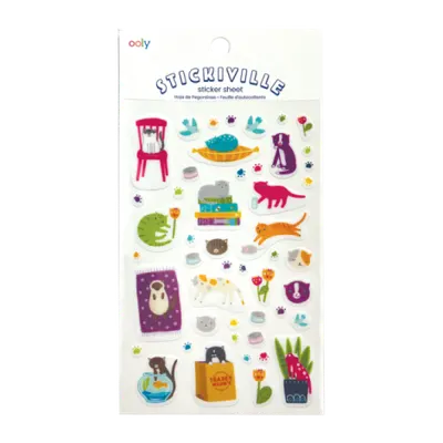 Abtibilduri vinil transparent Stickiville Quirky Cats