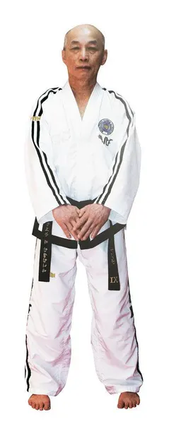 Dobok Grandmaster, Premium Gold, aprobat ITF, Top Ten, Alb 7-9 Dan, 160 cm