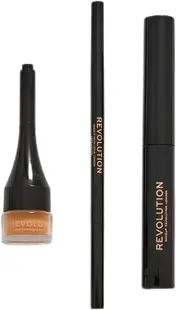 Makeup Revolution Trusă pentru sprâncene Builder Kit, Light Brown, 3 buc