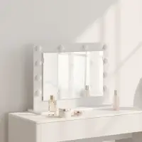 vidaXL Oglindă de toaletă Alb 60 x 45 x 18 cm Dreptunghiular