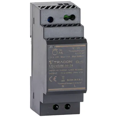 Alimentator cu montaj pe sina DIN, cu iesire de CC reglabila 90-264VAC,0,88A/DC24V,1,5A/36W