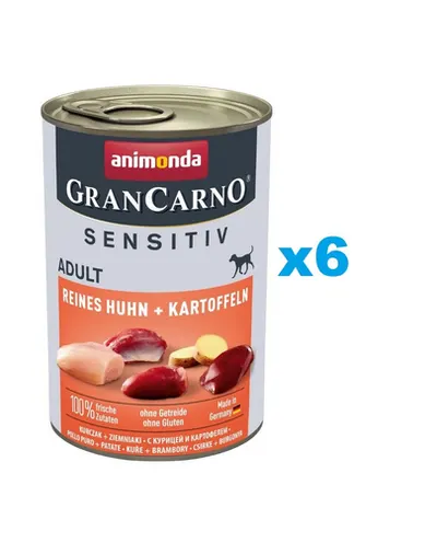 ANIMONDA Grancarno Sensitive Conserva caine cu sensibilitate alimentara, cu pui 6x400 g