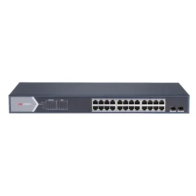 Switch 24 porturi Gigabit Hikvision DS-3E1526P-SI, L2, Smart Managed, 24 × gigabit PoE ports si 2 × gigabit fiber optical ports