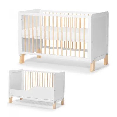 Patut pentru copii Kinderkraft Nico 120x60 cm din lemn, transformabil, somiera reglabila