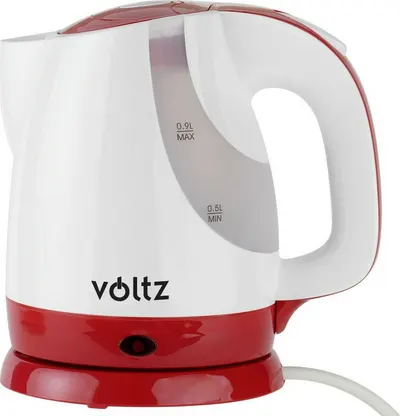 Ceainic electric - Voltz V51230F, 1300W, 0,9 l, alb/roșu