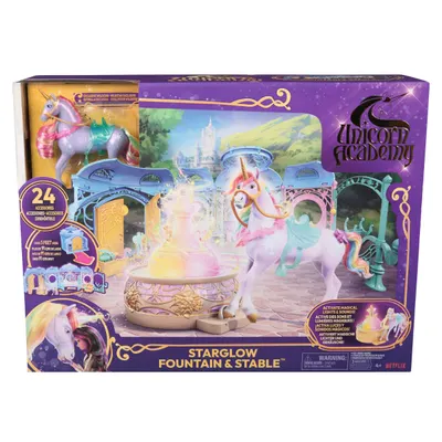 Set de joaca cu lumini si sunete, Unicorn Academy, Starglow Fountain & Stable