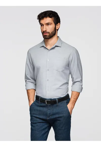 Camasa clasica cu croiala regular fit K694 - Gri deschis