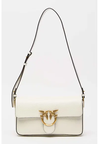 Geanta crossbody de piele Love One - Alb