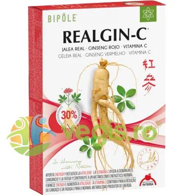 Realgin-C Laptisor de Matca, Ginseng Rosu si Vitamina C 20x10ml