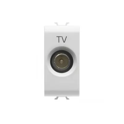Coaxial Tv Priza, Class a Shielding - Iec Male Connector 9,5mm - Direct With Current Passing - 1 Module - Black - Chorus