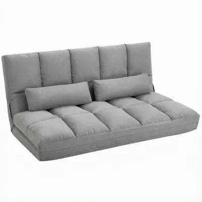 HOMCOM Canapea De Podea Pliabila, 130x73x60 cm Gri | Aosom Romania