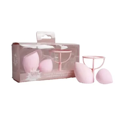 Set 2 Bureti pentru Make-Up cu Suport Pokhara, Girl Power, Roz