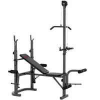 SPORTNOW Bancă de greutăți, Trei suporturi pentru greutăți, Oțel și PU, 202 x 155 x 106 cm, Negru | Aosom Romania