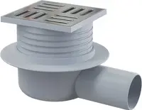 Sifon pardoseală APV26 iesire laterala 105×105/50 mm, grătar oţel, retinere mirosuri