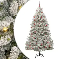 vidaXL Brad de Crăciun artificial 210 cm 300 LED-uri Alb cald
