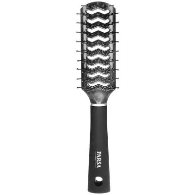 Perie de par pentru fohn cu peri din plastic Trend Line Negru, 1 bucata, Parsa Beauty