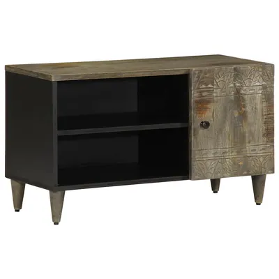 vidaXL Dulap TV Gri deschis 80x31,5x46 cm Lemn masiv Mango