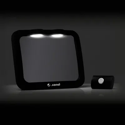 Oglinda auto pentru copii Jane Black cu iluminare LED 28x7x20 cm