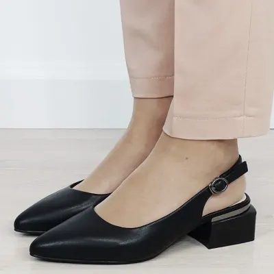 Pantofi negri comozi din piele naturala BY6889-1 02