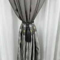 Draperie Elite, Satinata, Texturata, Gri, 140cm latime x 260cm inaltime, cu tiv lat pt bara