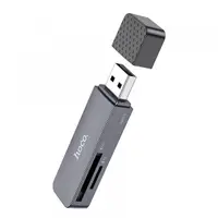 Cititor Card USB HOCO HB45, SD - microSD, Gri