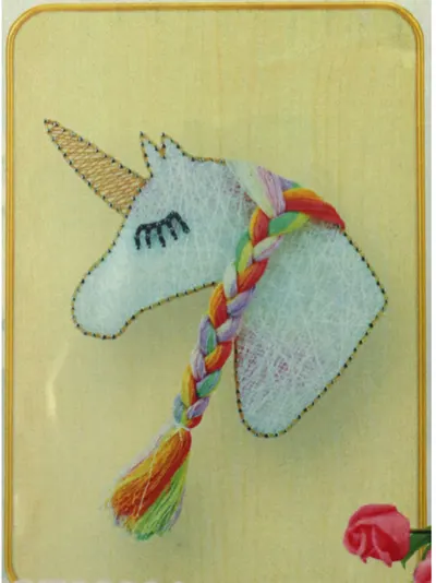 Kit creativ Em art - String Art cu baza din lemn, Mix, 21 x 30 cm