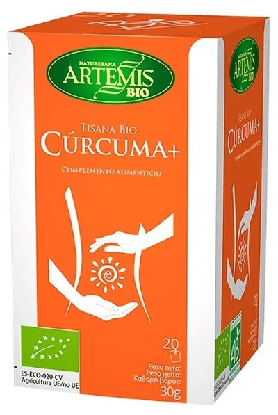 Ceai bio din plante cu turmeric, ghimbir, lemn dulce și piper negru, 30 g, 20 pliculețe filtrante, Artemis Bio