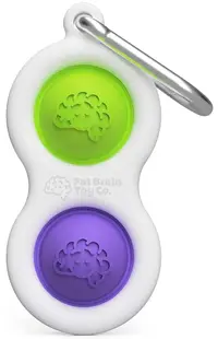 Breloc jucarie-senzoriala Tomy Fat Brain Toys - Simple Dimple, verde/mov