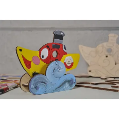 Puzzle 3D de colorat - Nava cu aburi UGears 4KIDS