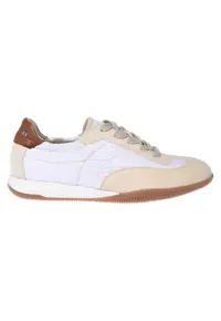 Pantofi sport din piele intoarsa cu insertii din material textil - Bej