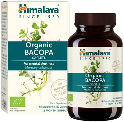 Bacopa organică pentru memorie și concentrare, 60 tablete, Himalaya