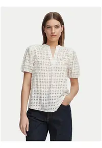 Bluza dama - alb - material sintetic - croiala regular fit - maneca scurta