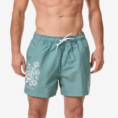 Șort de baie scurt Boardshort surf 15" 100 Rad Verde Bărbați